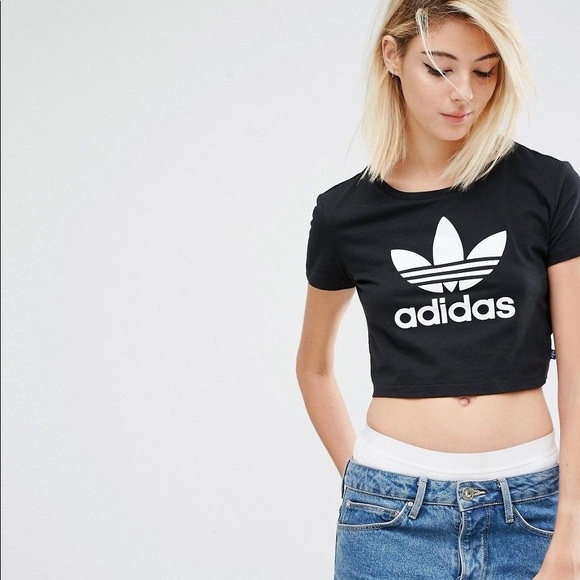 cropped adidas tshirt